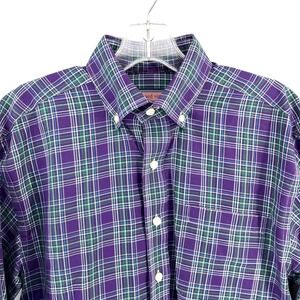 Vineyard Vines Murray Shirt Mens Small Purple Green Plaid Button Down Cotton LS